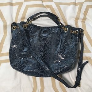 Michael kors blue reptile bag